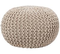 Beliani Pouf poggiapiedi in tessuto beige 50 x 35 cm