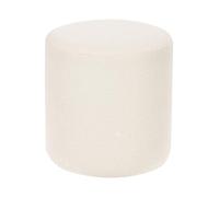 Beliani Pouf poggiapiedi in tessuto boucle bianco