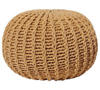 Beliani Pouf poggiapiedi in tessuto giallo 50 x 35 cm