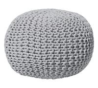 Beliani Pouf poggiapiedi in tessuto grigio chiaro 50 x 35 cm