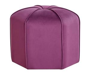 Beliani Pouf poggiapiedi moderno rotondo in velluto viola