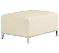Beliani Pouf poggiapiedi ottomano in pelle beige