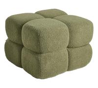 Beliani Pouf quadrato grande in tessuto bouclè verde