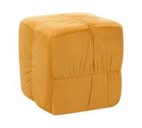 Beliani Pouf quadrato grande in tessuto di velluto giallo senape