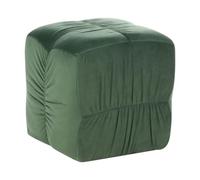 Beliani Pouf quadrato grande in tessuto di velluto verde scuro