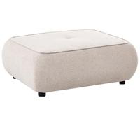 Beliani Pouf quadrato imbottito in tessuto beige
