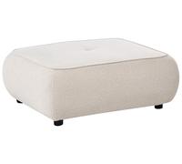 Beliani Pouf quadrato imbottito in tessuto bianco sporco
