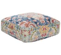 Beliani Pouf quadrato in cotone con motivo astratto ⌀ 50 cm multicolore