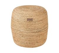 Beliani Pouf rotondo in iuta stile boho 46 x 48 cm beige