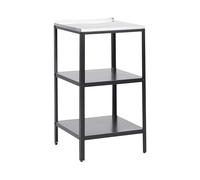 Beliani Scaffale per Isola da Giardino in Acciaio Inox Nero 50 x 50 x 92 cm