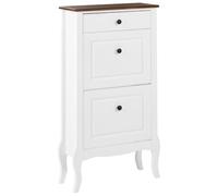 Beliani Scarpiera Bianca con Gambe Cabriolé Stile Shabby Chic Francese