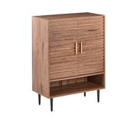 Beliani Scarpiera con 2 Cassetti in MDF con Gambe in Ferro Nero Stile Moderno Marrone Scuro