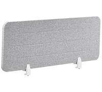 Beliani Schermo da tavolo PET Pannello Divisorio Tessuto imbottito 120 x 40 cm Grigio Chiaro