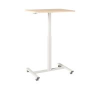 Beliani Scrivania mobile regolabile manualmente per laptop 65 x 48 cm Struttura in acciaio marrone chiaro e bianco