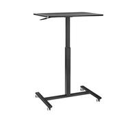 Beliani Scrivania mobile regolabile manualmente per laptop 65 x 48 cm Struttura in acciaio nero