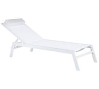 Beliani Sdraio da giardino con telaio in alluminio bianco, schienale regolabile e cuscino II