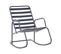 Beliani Sedia a dondolo da giardino moderna in metallo Design a doghe per esterni Alluminio Nero