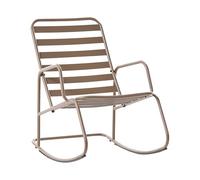 Beliani Sedia a dondolo da giardino moderna in metallo Design a doghe per esterni Alluminio Tortora