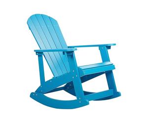 Beliani Sedia a dondolo tradizionale da giardino blu
