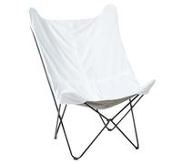 Beliani Sedia a farfalla in velluto bianco con struttura in metallo