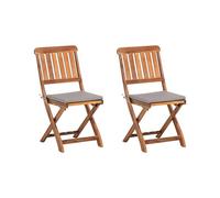 Beliani Sedia da giardino in legno di acacia 140x75cm 2pz