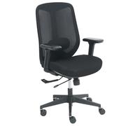 Beliani Sedia da ufficio ergonomica con supporto lombare braccioli regolabili tessuto a rete nera Zeler