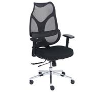 Beliani Sedia da Ufficio Ergonomica Nera in Tessuto a Rete con Supporto Lombare, Braccioli Regolabili e Seduta Scorrevole