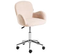 Beliani Sedia da ufficio girevole con altezza regolabile in tessuto boucle beige chiaro