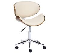 Beliani Sedia da ufficio girevole senza braccioli base regolabile ecopelle beige chiaro