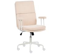Beliani Sedia da ufficio per casa girevole, rivestita in tessuto e altezza regolabile beige chiaro