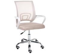 Beliani Sedia girevole da ufficio con schienale reclinabile regolabile in altezza beige