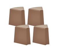 Beliani Set da 4 sgabelli da giardino per esterni impilabili, in materiale sintetico marrone