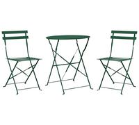 Beliani Set da bistrot per esterni 3 pezzi Tavolo e sedie rotonde in acciaio verde scuro