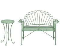 Beliani Set da giardino in metallo 1 panca 1 tavolino verde