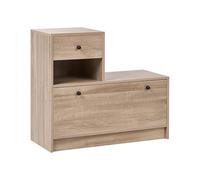 Beliani Set da ingresso Appendiabiti con contenitore per scarpe specchio Marrone chiaro
