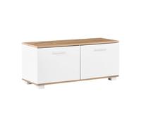 Beliani Set da ingresso appendiabiti con mobile porta scarpe e ganci appendiabiti, bianco e marrone chiaro