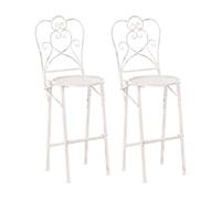 Beliani Set di 2 sedie da bar pieghevoli da giardino in metallo anticato Shabby Chic Beige Chiaro