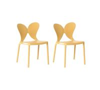 Beliani Set di 2 sedie da giardino in plastica Materiale sintetico Schienale a farfalla Giallo