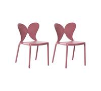 Beliani Set di 2 sedie da giardino in plastica Materiale sintetico Schienale a farfalla rosa
