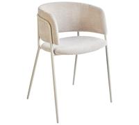Beliani Set di 2 sedie da pranzo imbottite beige chiaro braccioli Design moderno Base in metallo