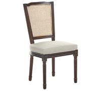 Beliani Set di 2 sedie da pranzo imbottite con intreccio viennese, in stile country francese vintage, colore marrone scuro/beige