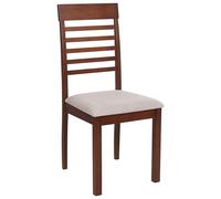 Beliani Set di 2 sedie da pranzo imbottite in legno scuro tortora