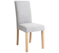 Beliani Set di 2 Sedie da Pranzo Moderne in Tessuto Grigio Gambe in Legno
