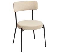 Beliani Set di 2 sedie da sala da pranzo senza braccioli in acciaio Boucle con gambe nere Beige Chiaro