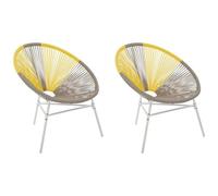 Beliani - Set Di 2 Sedie Spaghetti Beige Giallo Acapulco