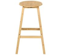 Beliani Set di 2 sgabelli da bar in legno di bambù classico per cucina e sala da pranzo marrone chiaro