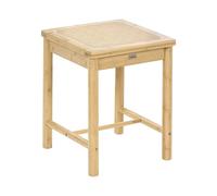 Beliani Set di 2 sgabelli in legno di bambù con seduta intrecciata in rattan PE, stile boho, per cucina e sala da pranzo, marrone chiaro