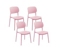 Beliani Set di 4 sedie da giardino in plastica sintetica impilabili per esterni rosa