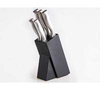 Beliani Set di 5 coltelli con ceppo in acciaio inossidabile con durezza 54 HRC argento
