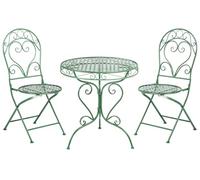 Beliani Set di Tavolo e 2 Sedie in Metallo verde